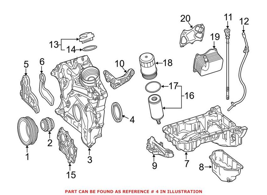 Mercedes Engine Crankshaft Seal - Front 0149977046